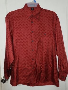 Riscatto burgandy silk dress shirt Medium